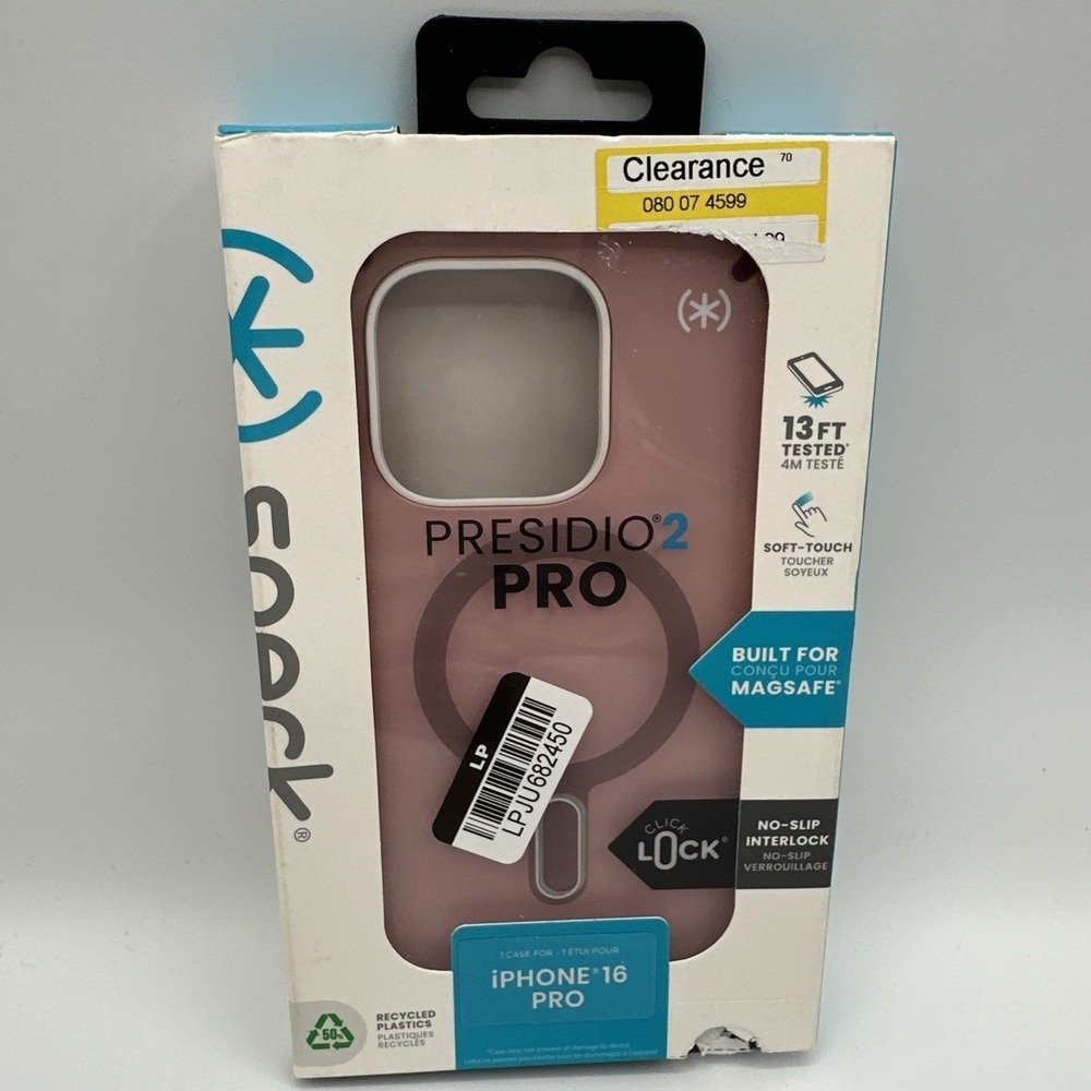 Speck - iPhone 16 Pro Presidio2 Pro ClickLock Case w/ MagSafe Wednesday Pink